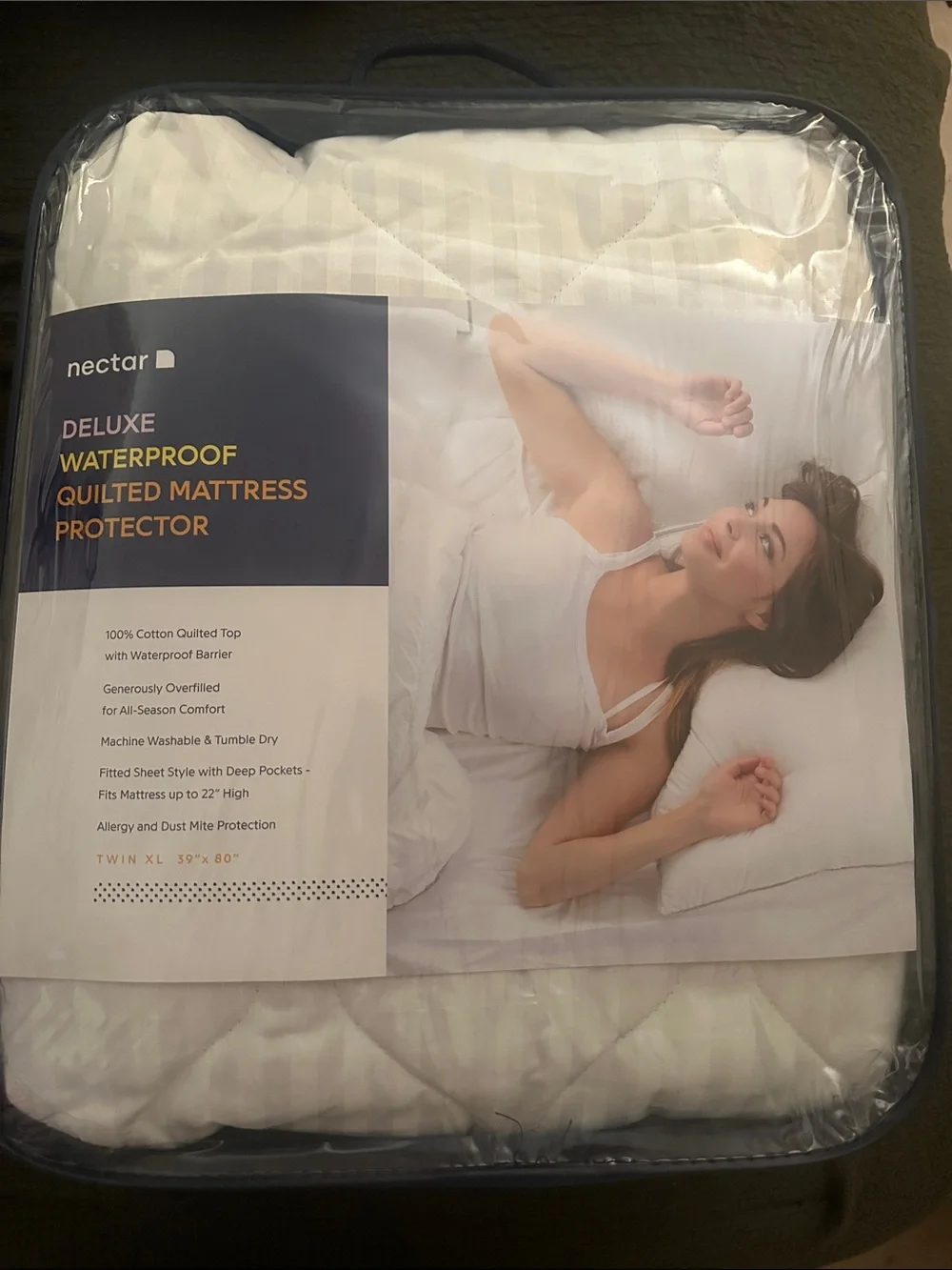 Nectar Deluxe Quilted Waterproof Mattress Protector - White
